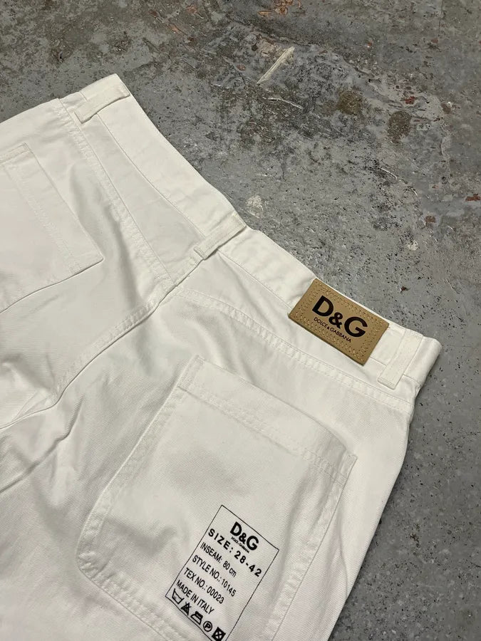 2000s Dolce & Gabbana White Cargo Pants twoznen 8