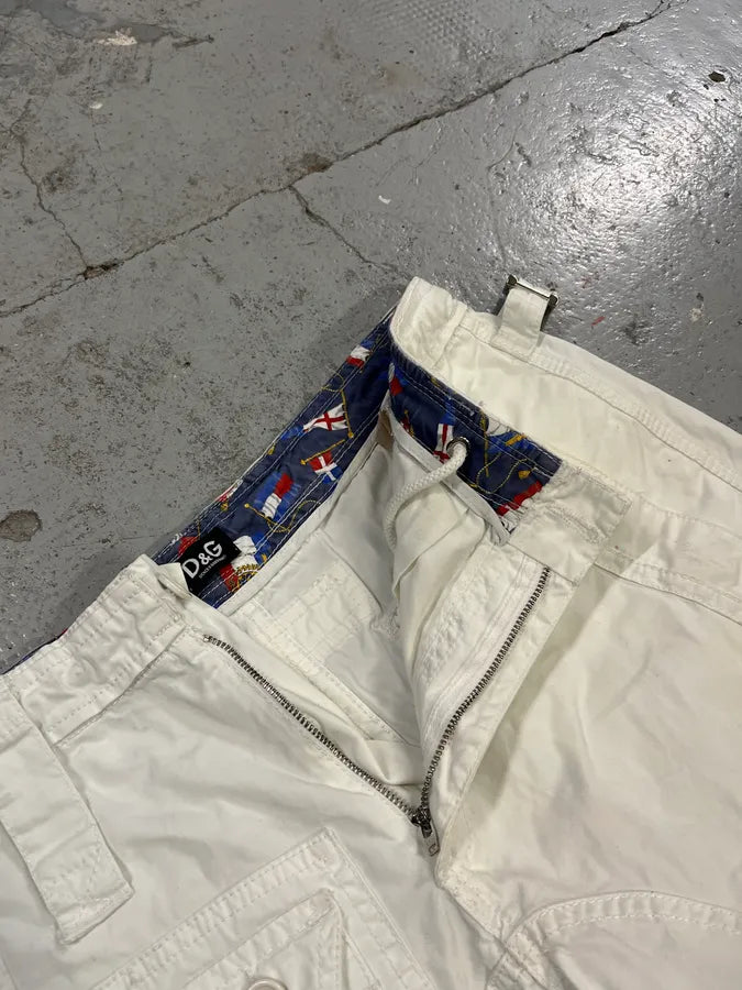 2000s Dolce & Gabbana White Cargo Shorts HizSXiD 9