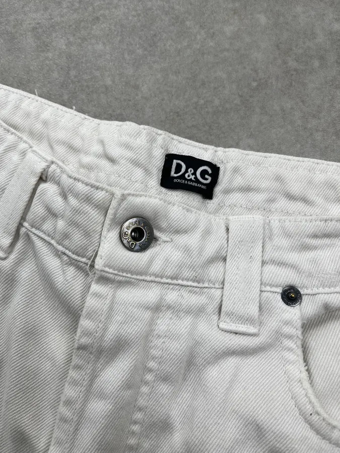 SS2006 Dolce & Gabbana White Cotton Cargo Multi-Pocket Short OPihTIu 5