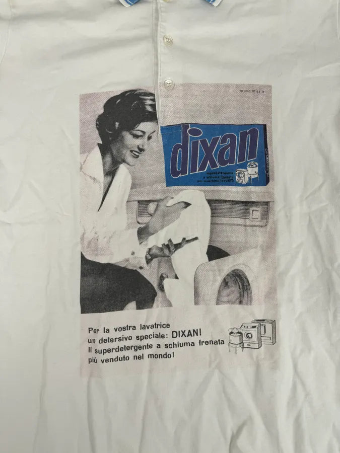 2000s Dolce & Gabbana White Dixan Washing Graphic Polo ykqYsVy 6