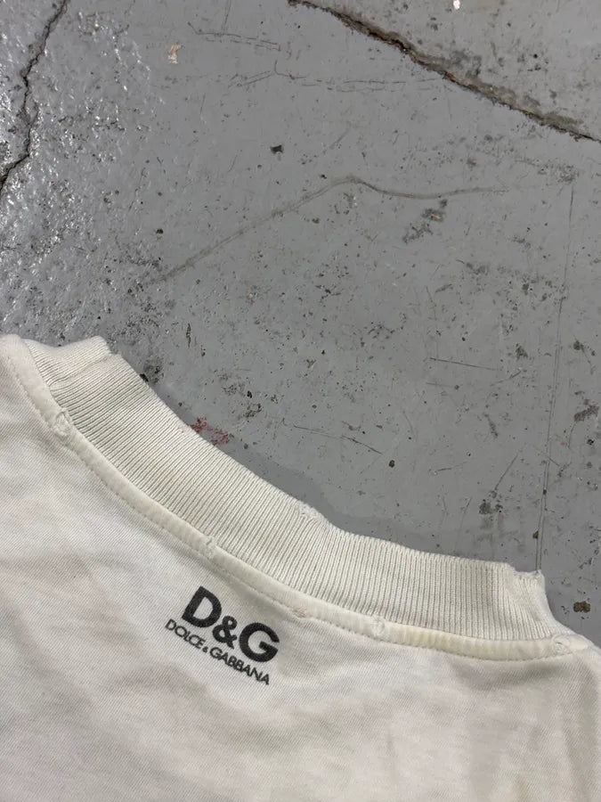 2000s Dolce & Gabbana White Cotton S.Domenico Print T-Shirt JaIleuR 5