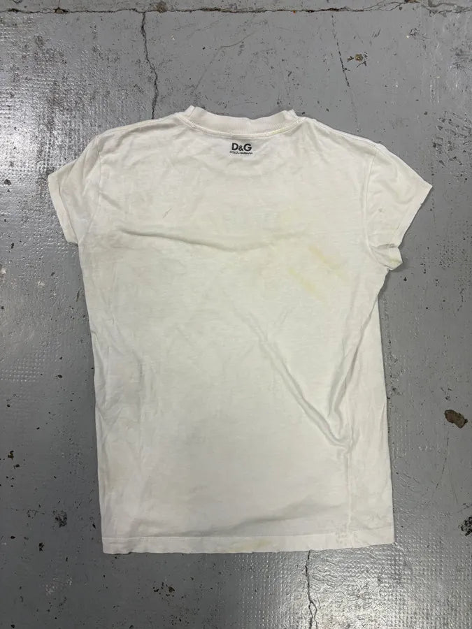 2000s Dolce & Gabbana White Cotton S.Domenico Print T-Shirt JaIleuR 3