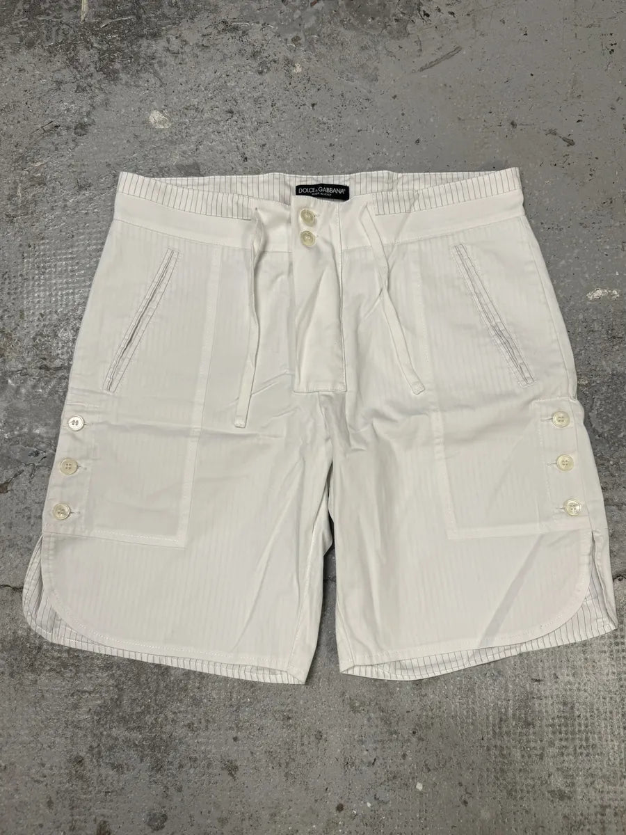 2000s Dolce & Gabbana White Cozy Summer Shorts (S) QKaRitF 0