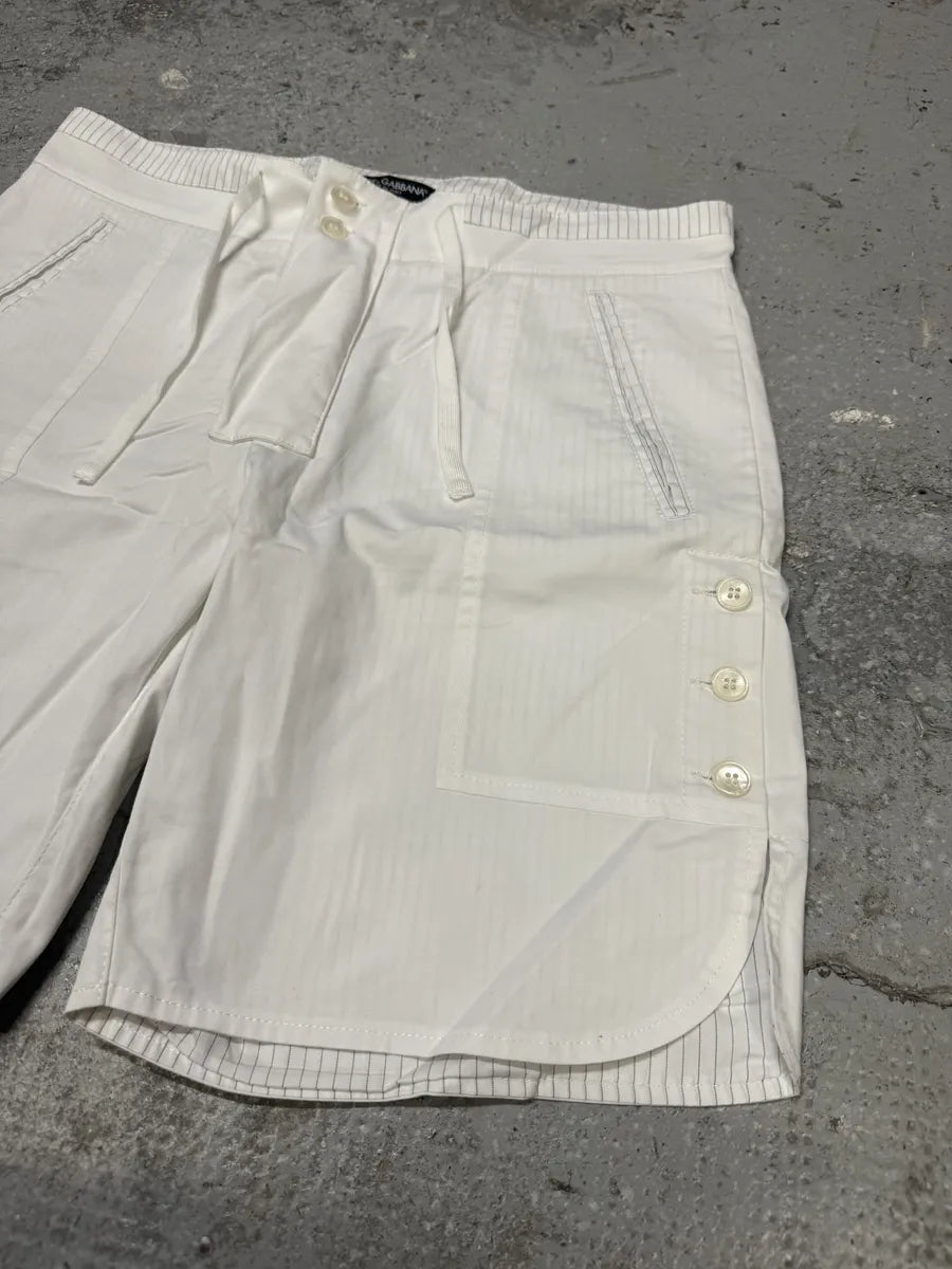 2000s Dolce & Gabbana White Cozy Summer Shorts (S) QKaRitF 3