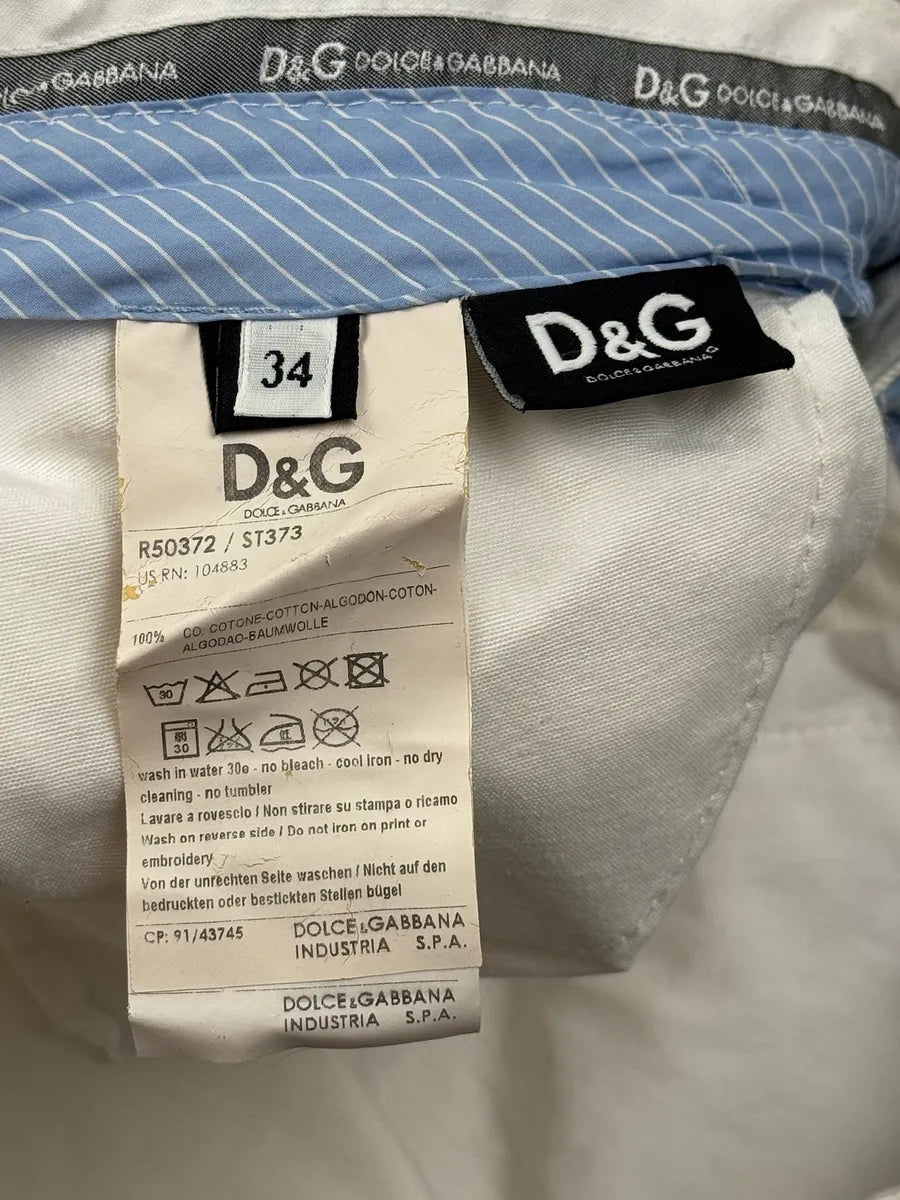 2000s Dolce & Gabbana White Distressed Denim Jeans miPmYrZ 10