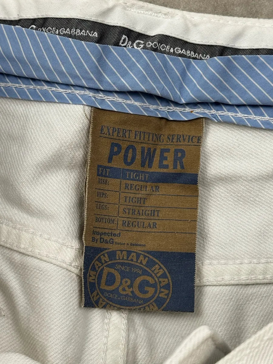 2000s Dolce & Gabbana White Distressed Denim Jeans miPmYrZ 8