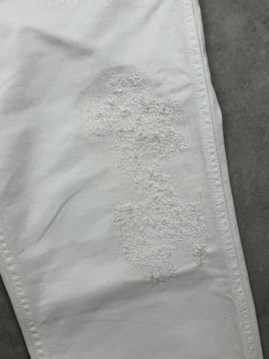 2000s Dolce & Gabbana White Distressed Denim Jeans miPmYrZ 7