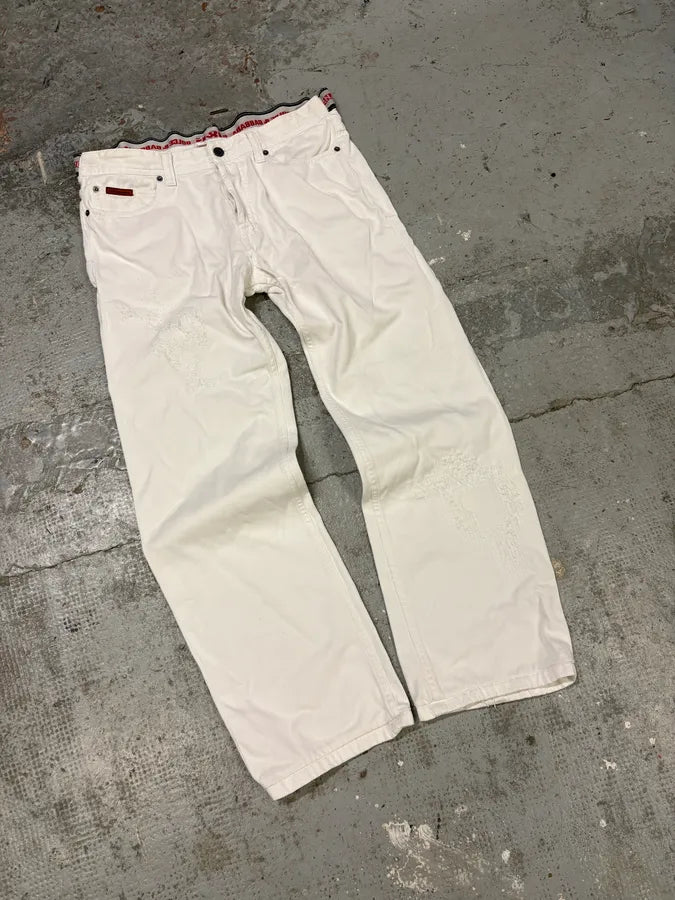 2000s Dolce & Gabbana White Distressed Pants JALyKHz 4