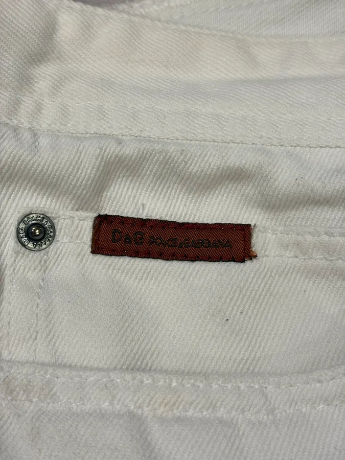2000s Dolce & Gabbana White Distressed Pants JALyKHz 8