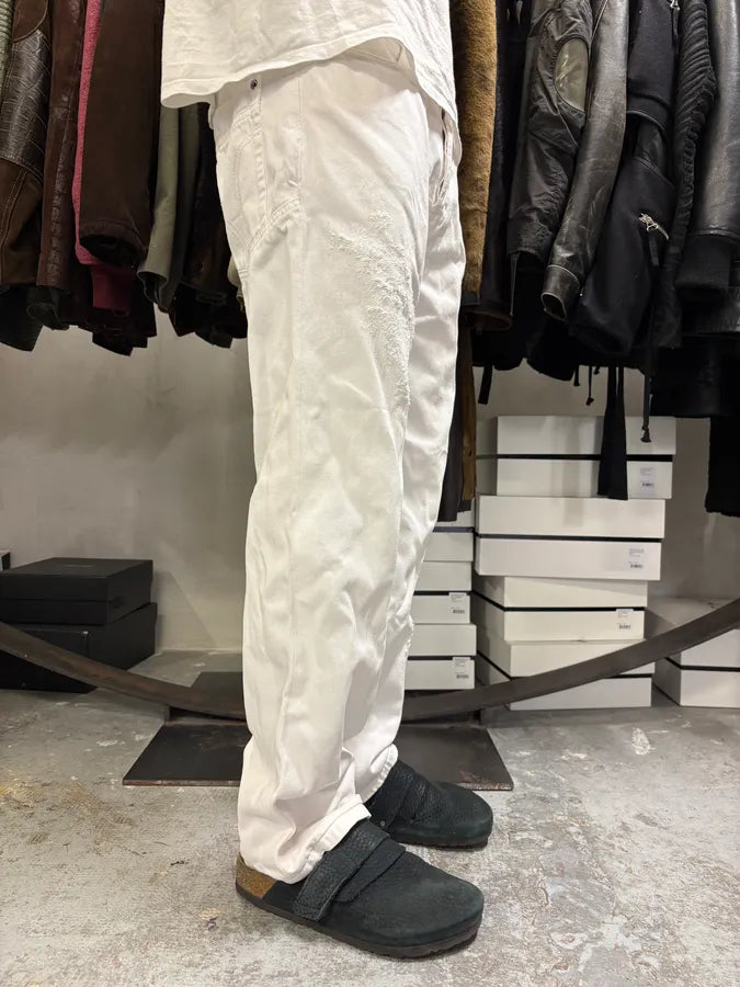 2000s Dolce & Gabbana White Distressed Pants JALyKHz 3
