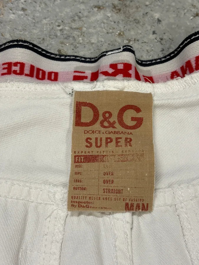 2000s Dolce & Gabbana White Distressed Pants JALyKHz 9