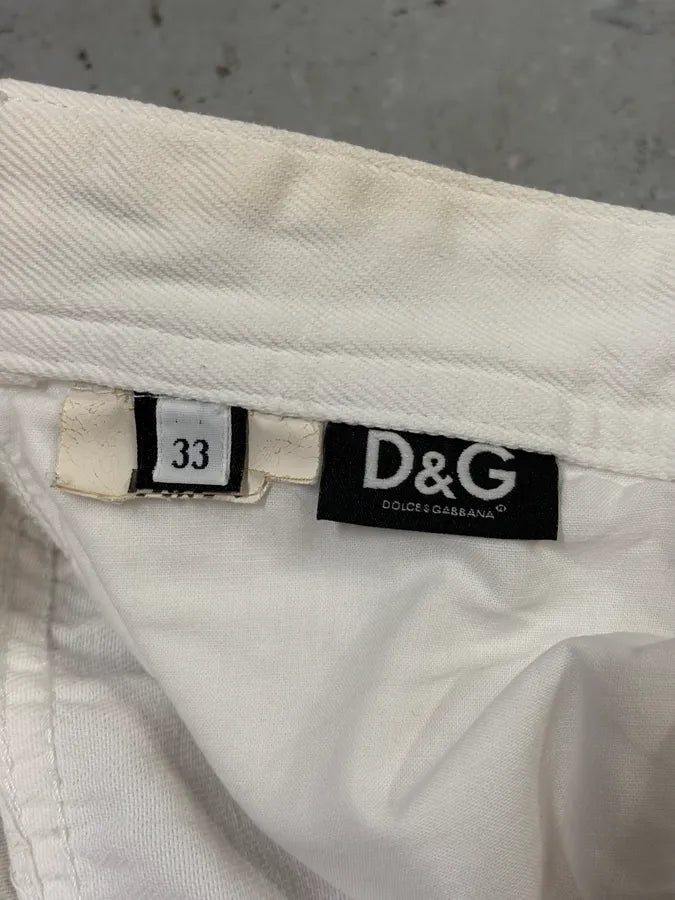 2000s Dolce & Gabbana White Distressed Pants JALyKHz 10