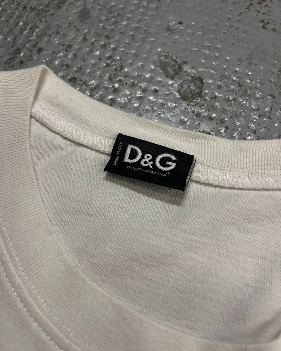 2000s Dolce & Gabbana White Graphic Fanatious T-Shirt ugaJLDu 10