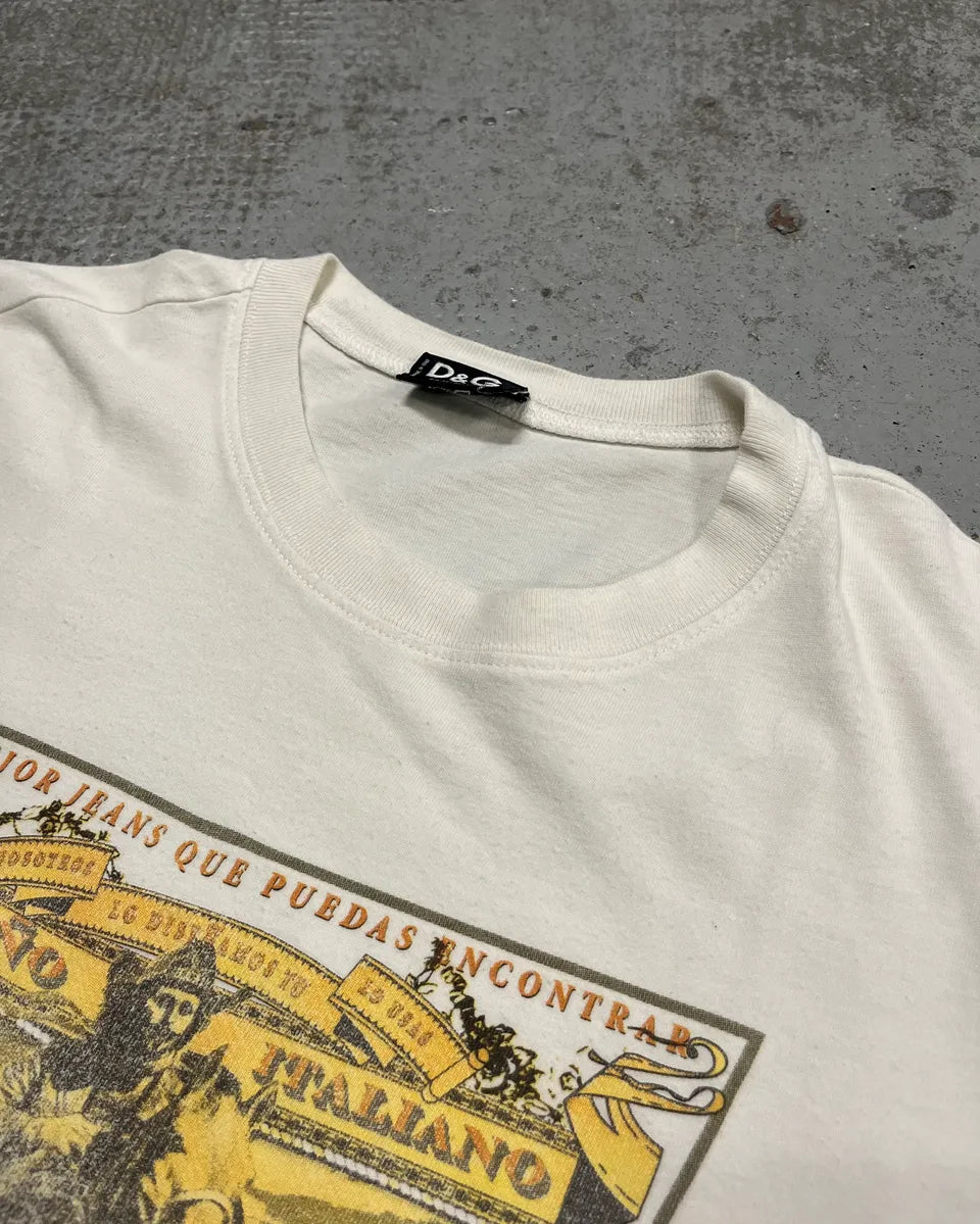 2000s Dolce & Gabbana White Graphic Fanatious T-Shirt ugaJLDu 4