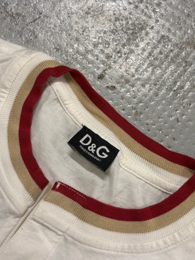 2000s Dolce & Gabbana White Henley T-Shirt ykrGPaw 6