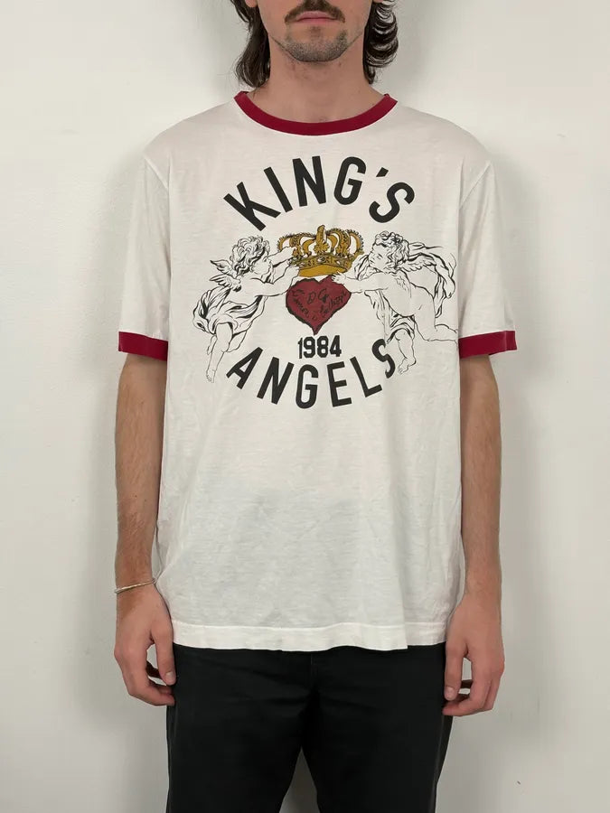 2010s Dolce & Gabbana White Kings Angels College T-Shirt csuYlrI 1