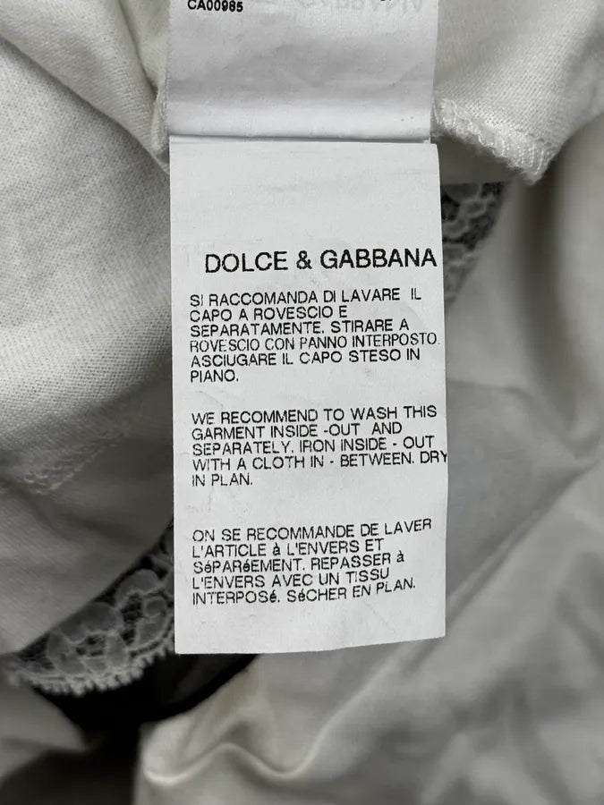 2000s Dolce & Gabbana White Lace Bow T-Shirt oRIFZbv 10