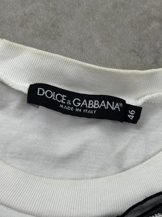 2000s Dolce & Gabbana White Lace Bow T-Shirt oRIFZbv 7