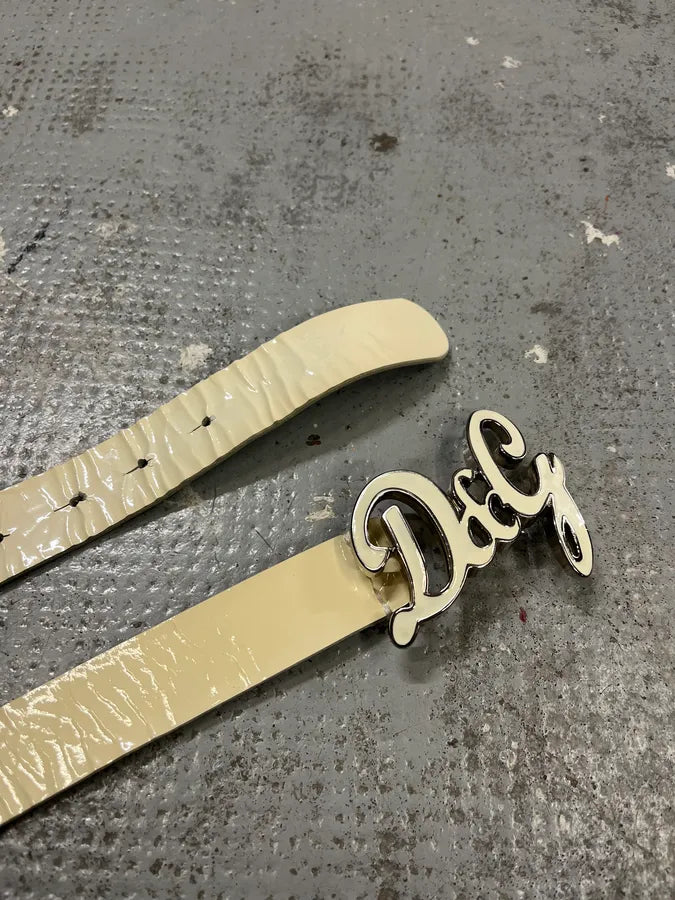2000s Dolce & Gabbana White Leather Belt KzXNXcv 4