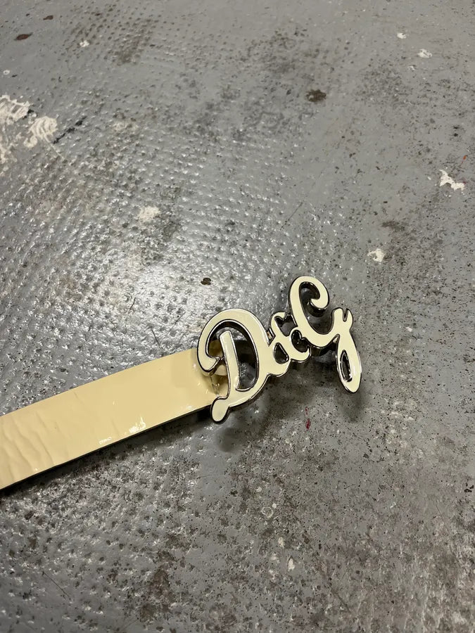 2000s Dolce & Gabbana White Leather Belt KzXNXcv 5