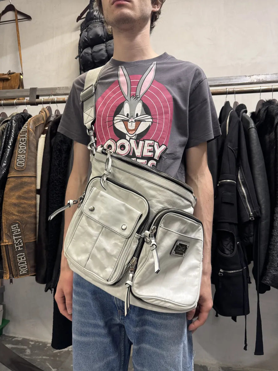 2000s Dolce & Gabbana White Leather Shoulder Bag  (OS) FhohJWt 2