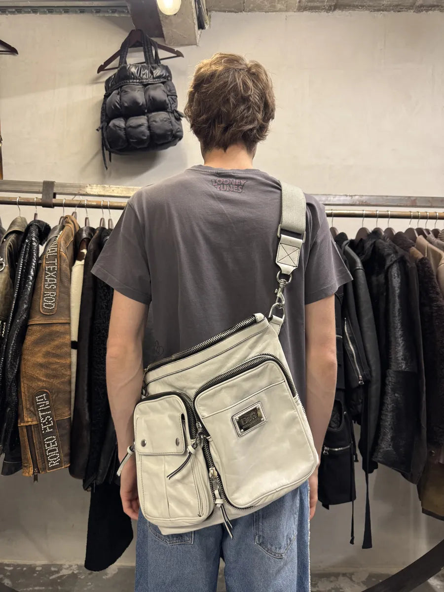 2000s Dolce & Gabbana White Leather Shoulder Bag  (OS) FhohJWt 3