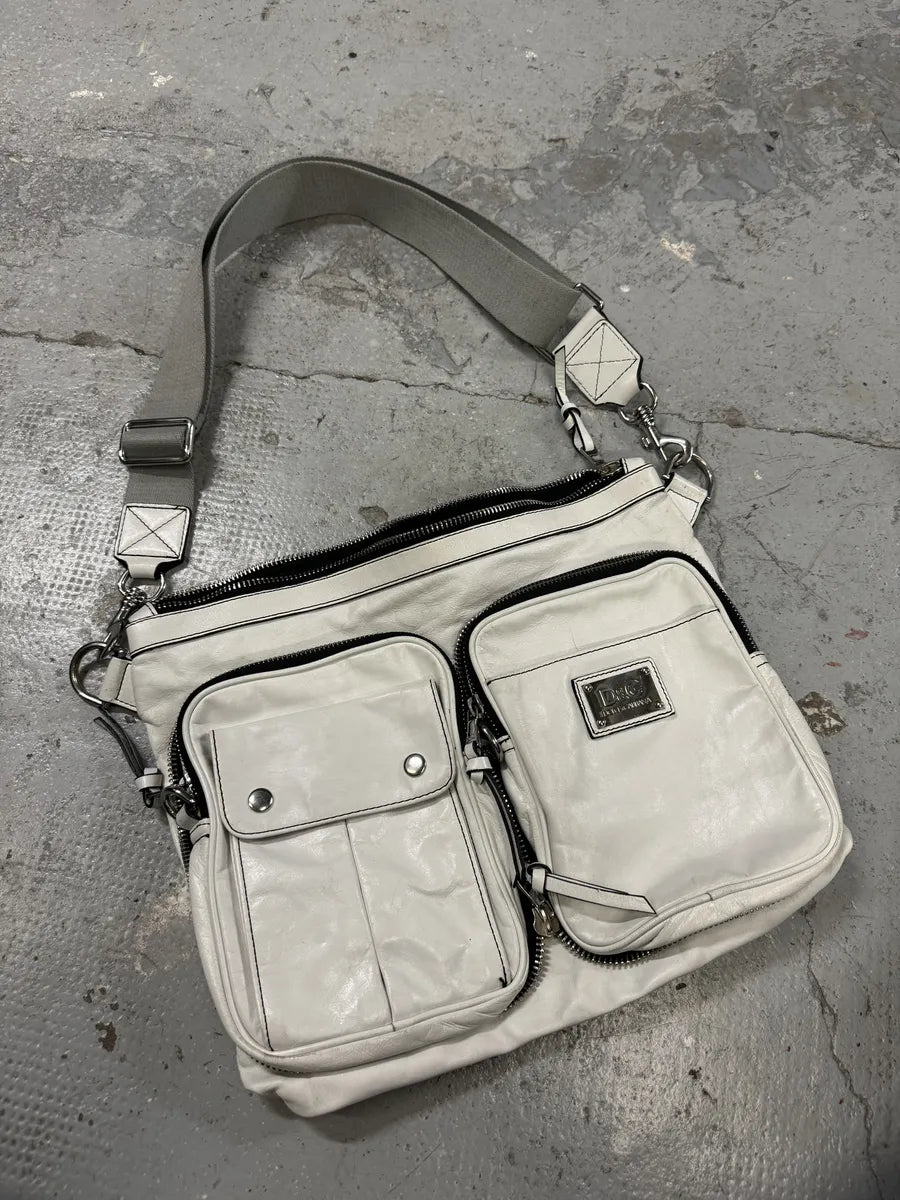 2000s Dolce & Gabbana White Leather Shoulder Bag  (OS) FhohJWt 6