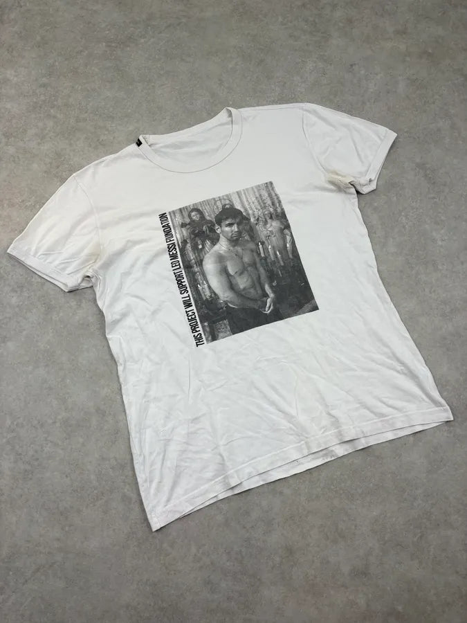 2000s Dolce & Gabbana White Leo Messi Foundation T-Shirt kysdzrE 3