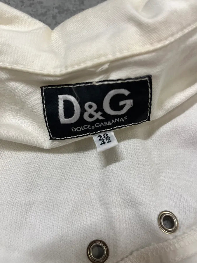 2000s Dolce & Gabbana White Light Perfecto Jacket NVomXFP 8