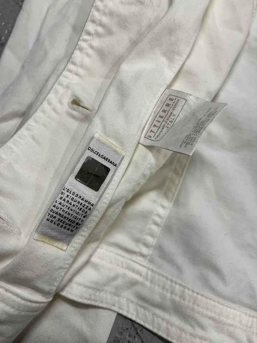 2000s Dolce & Gabbana White Light Perfecto Jacket NVomXFP 9