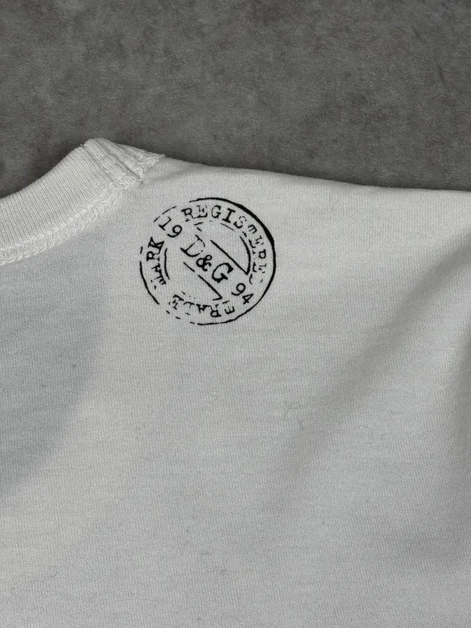 2000s Dolce & Gabbana White Lucy Ewing Pearl Print T-Shirt TCOYKzG 7