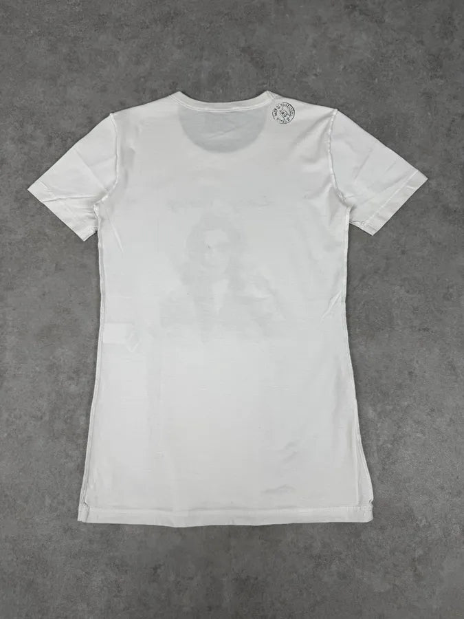 2000s Dolce & Gabbana White Lucy Ewing Pearl Print T-Shirt TCOYKzG 3