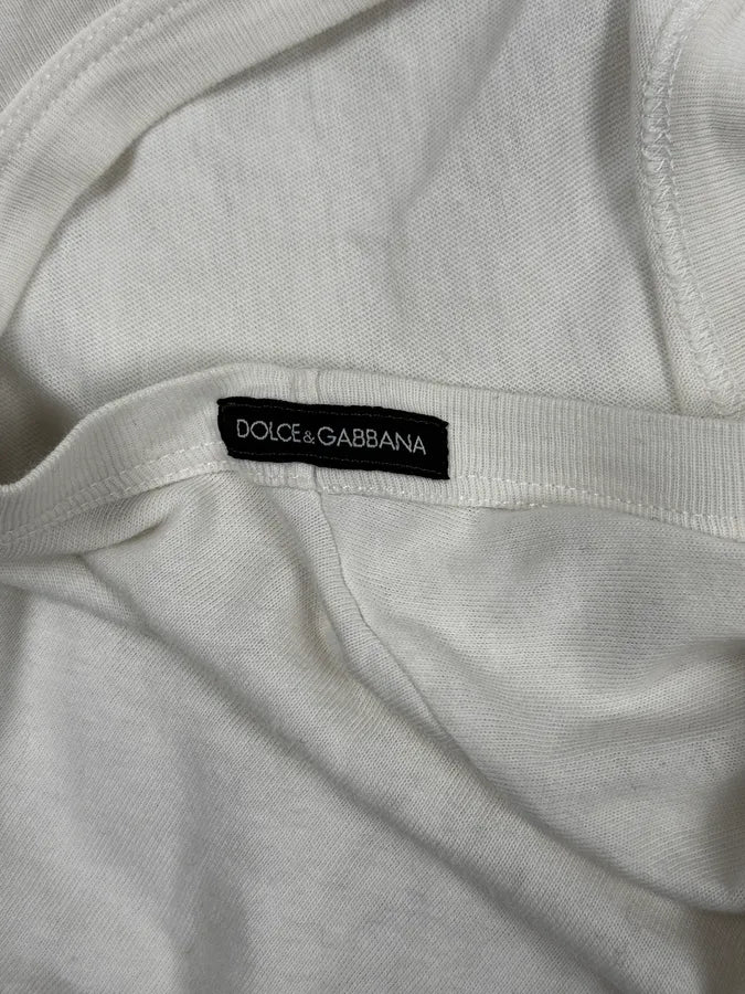 2000s Dolce & Gabbana White Martini T-Shirt kUlaNXw 8