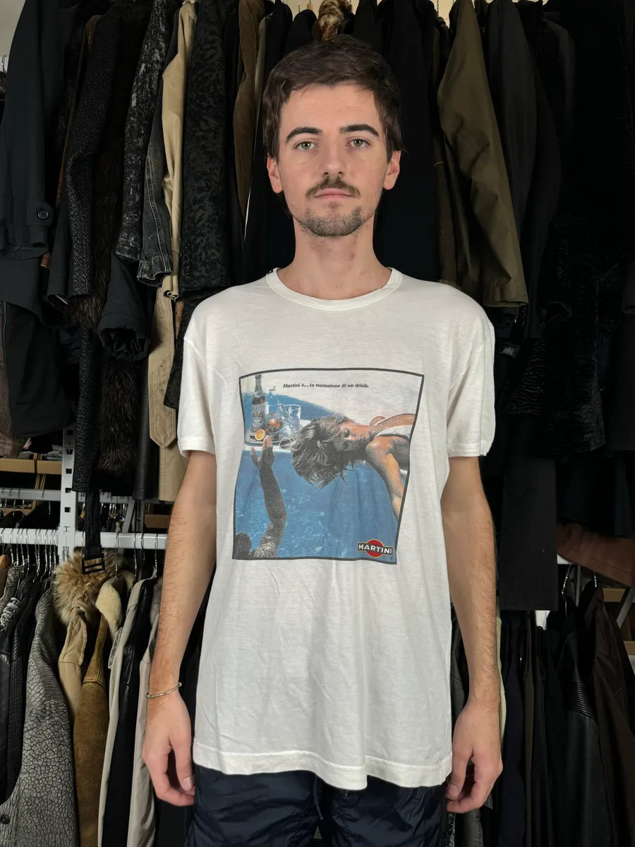 2000s Dolce & Gabbana White Martini T-Shirt kUlaNXw 1