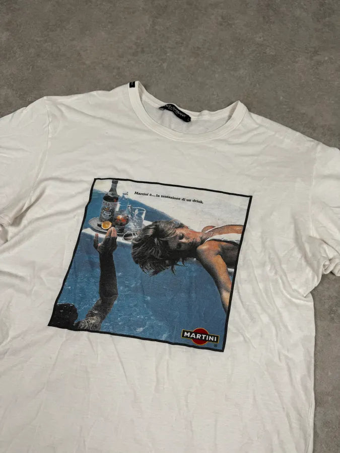 2000s Dolce & Gabbana White Martini T-Shirt kUlaNXw 4
