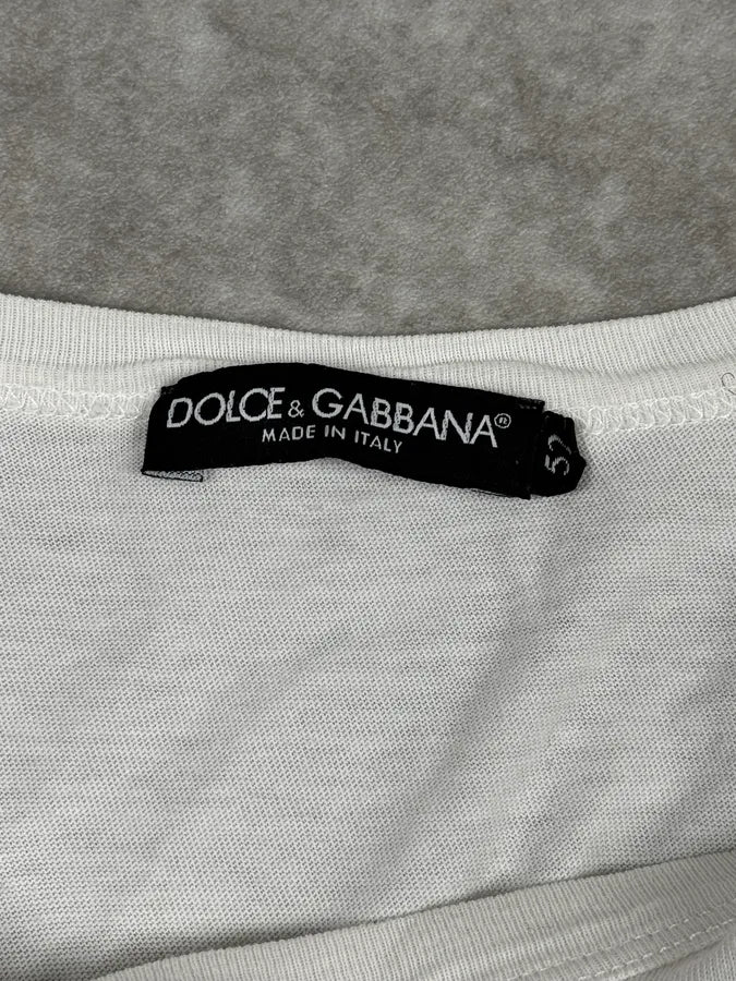 2000s Dolce & Gabbana White Martini T-Shirt kUlaNXw 7