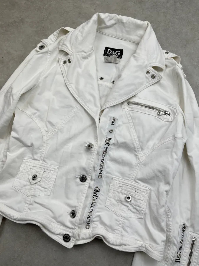 SS2004 Dolce & Gabbana White Multi-Pocket Eylet Jacket LAAofFt 5