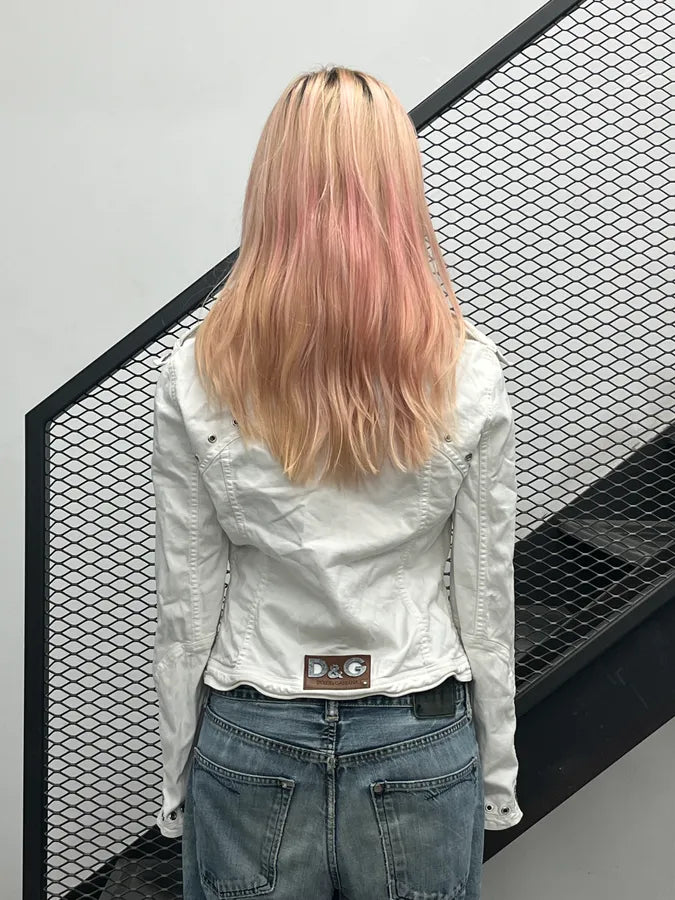 SS2004 Dolce & Gabbana White Multi-Pocket Eylet Jacket LAAofFt 2