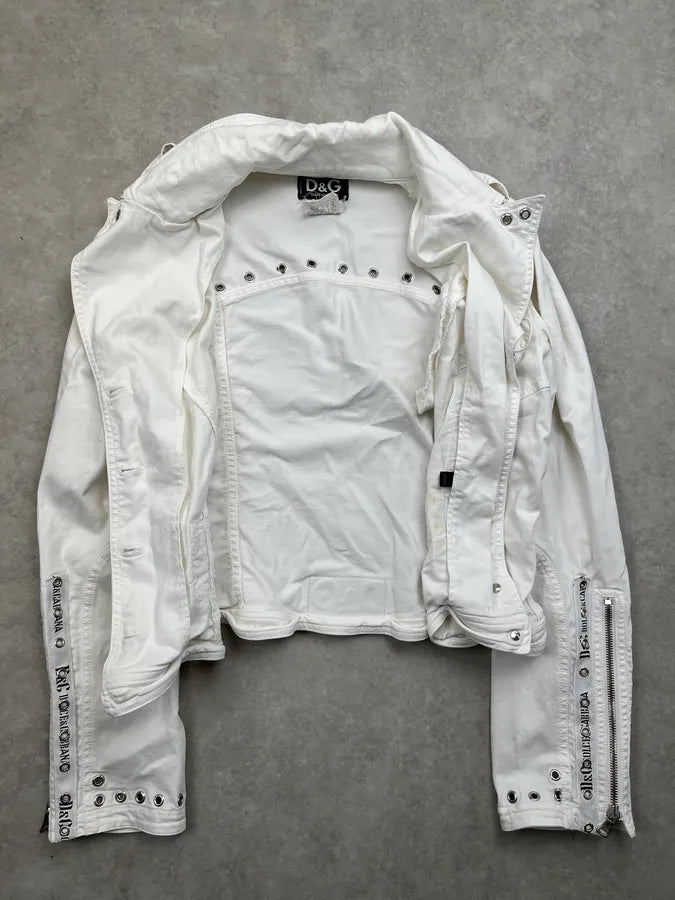 SS2004 Dolce & Gabbana White Multi-Pocket Eylet Jacket LAAofFt 6