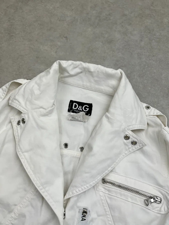 SS2004 Dolce & Gabbana White Multi-Pocket Eylet Jacket LAAofFt 4