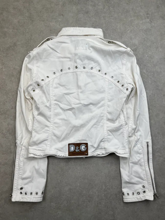 SS2004 Dolce & Gabbana White Multi-Pocket Eylet Jacket LAAofFt 3