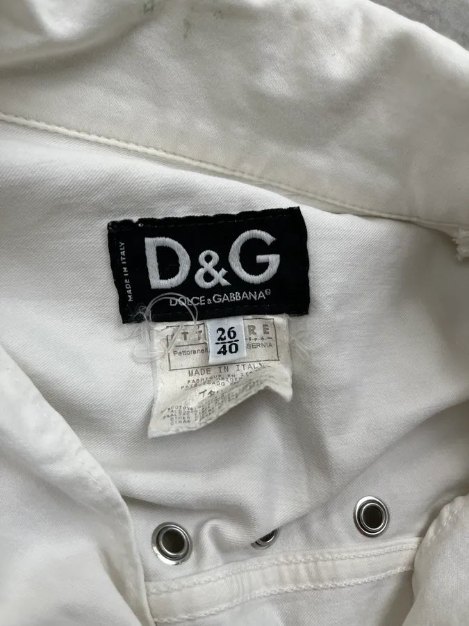 SS2004 Dolce & Gabbana White Multi-Pocket Eylet Jacket LAAofFt 9