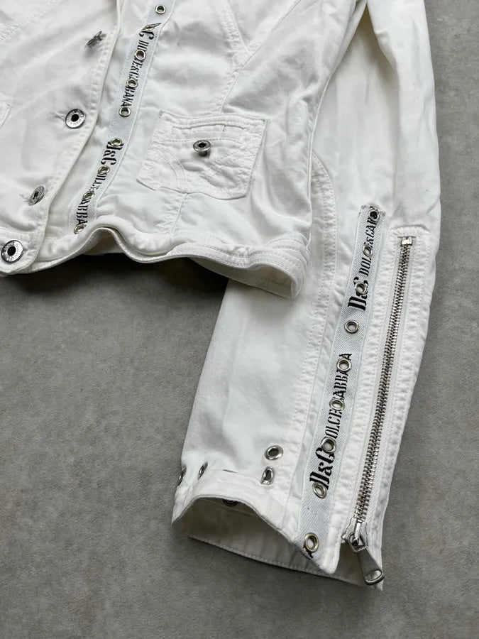 SS2004 Dolce & Gabbana White Multi-Pocket Eylet Jacket LAAofFt 7
