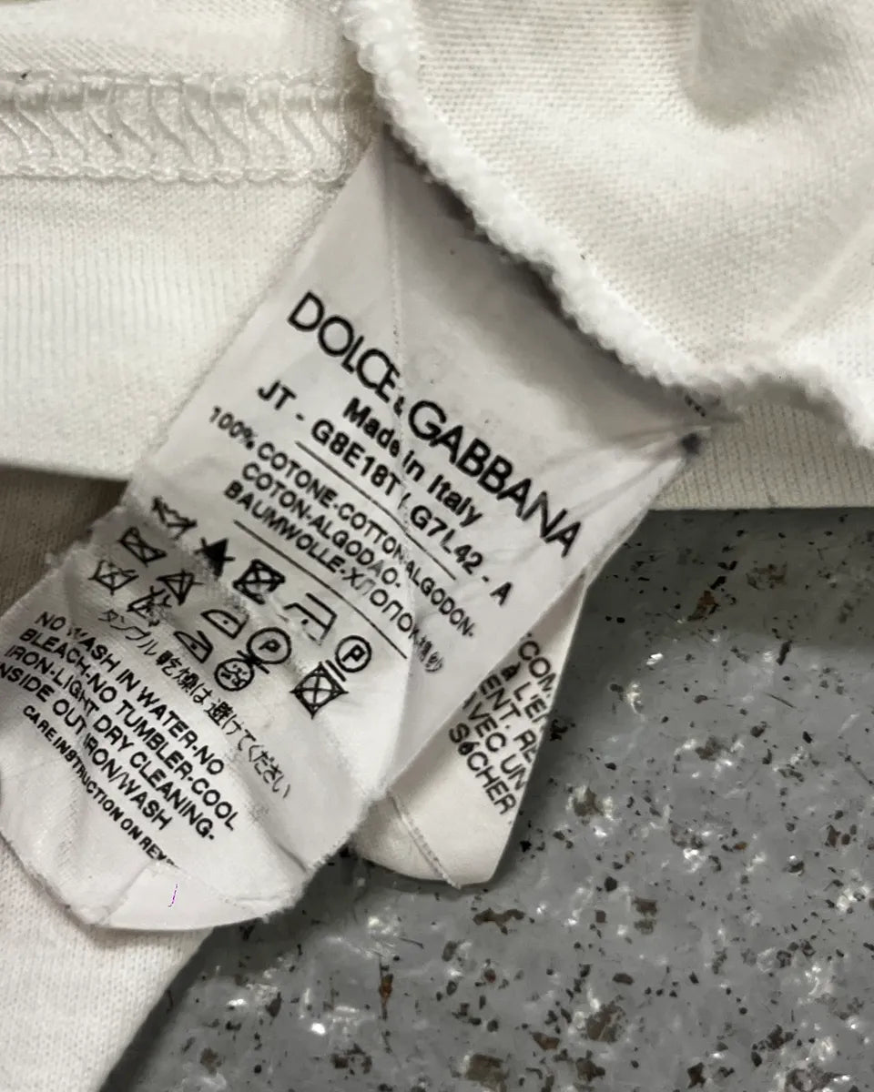 2000s Dolce & Gabbana White N1 Print T-Shirt SJvaQnK 10
