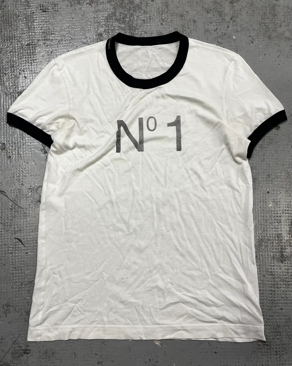 2000s Dolce & Gabbana White N1 Print T-Shirt SJvaQnK 2