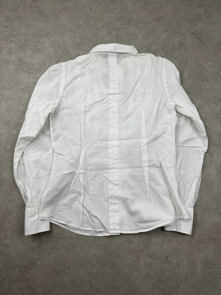 2000s Dolce & Gabbana White Ruffle Shirt CpyxMaW 4