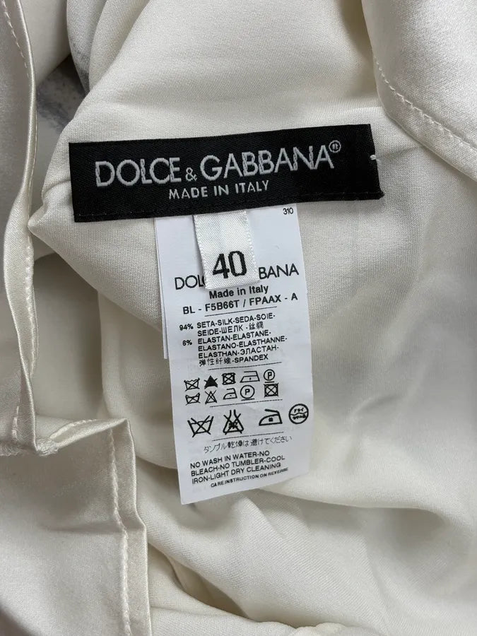 2000s Dolce & Gabbana White Silk Marilyn Monroe Tank Top HElzbSE 7