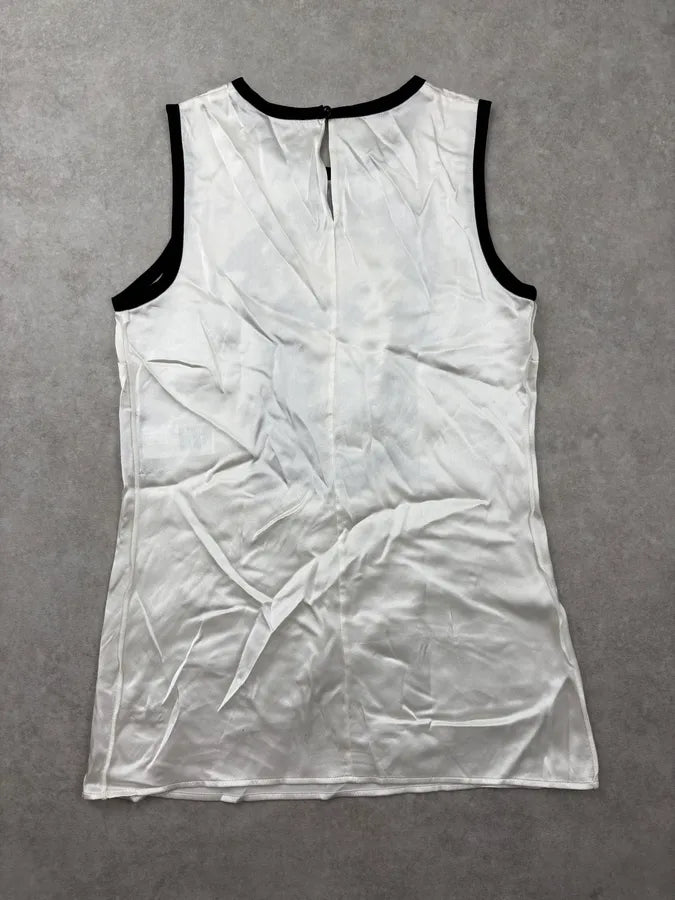 2000s Dolce & Gabbana White Silk Marilyn Monroe Tank Top HElzbSE 5