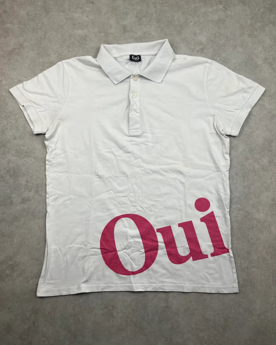 2000s Dolce & Gabbana White Simple Oui Polo LvnShgR 0
