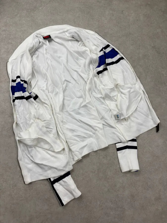 2000s Dolce & Gabbana White & Blue Striped Zip-up Sweater xxIyZwg 6